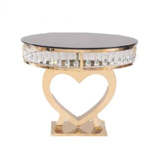 Heart Shaped Stainless Steel Crystal Cake Table (Delivery Only)