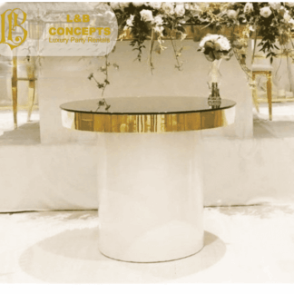 White Hecate Stainless Steel Cake Table (Delivery Only)
