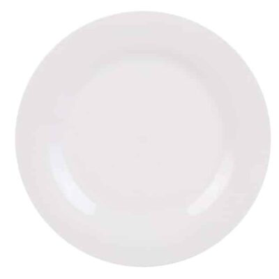Royal Norfolk Classic White Round Stoneware 10.5 in. Dinner Plate (Only rented in quantities of 5)