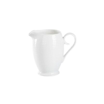 White Lined Ceramic Creamer - 10 Oz.