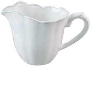White Zigzag Ceramic Creamer - 7 Oz.