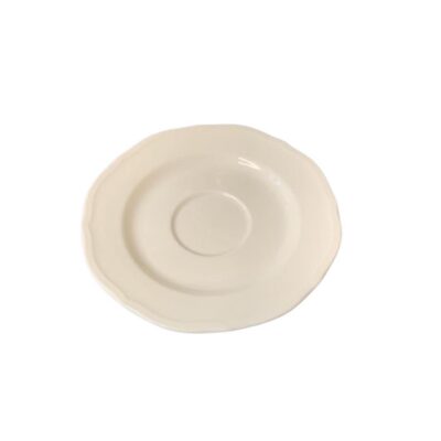 White Scalloped Ceramic Saucer
