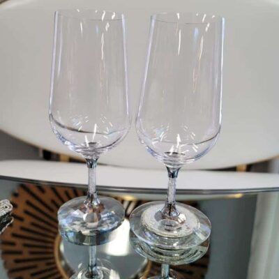 Swarovski Inspired Bold Crystalline Water Goblet (Set of 2)