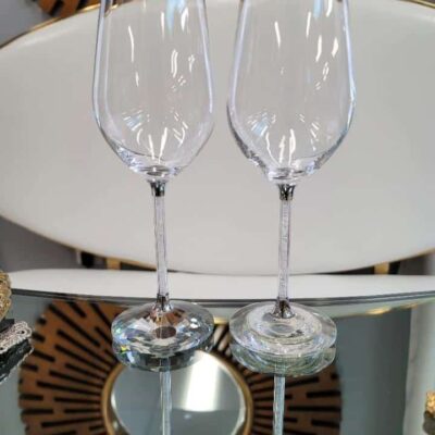 Swarovski Inspired Bold Crystalline Wine Glass (Set of 2)