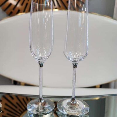 Swarovski Inspired Bold Crystalline Champagne Flute (Set of 2)