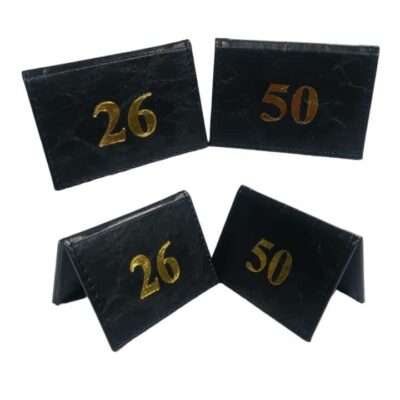 Black Leather Table Numbers 26 - 50