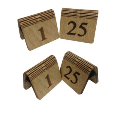 Classic Wooden Table Numbers 1 - 25