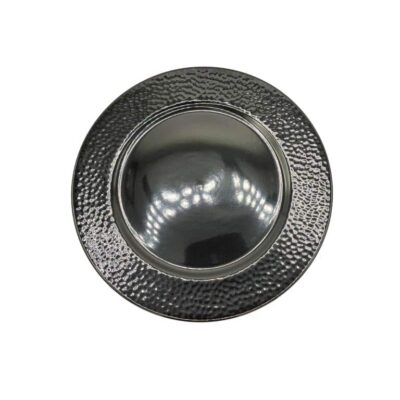 Golf Embossed Black 7.5in Dessert Plate (Only rented in quantities of 5)