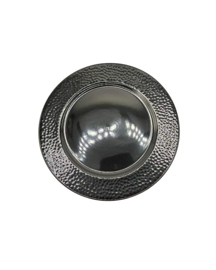 Golf Embossed Black 10.5in Dinner Plate (Only rented in quantities of 5)